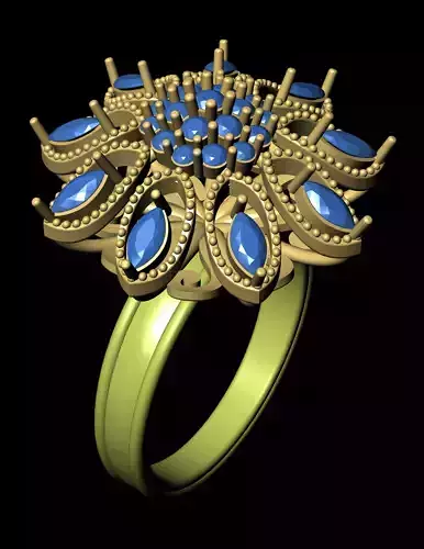 Women Cocktail Ring 3D print model