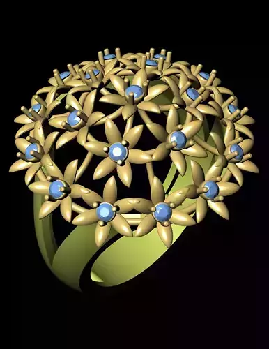 Women Cocktail Ring 3D print model