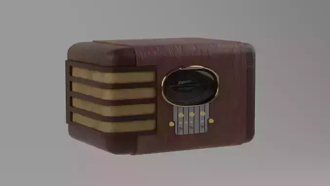 Old Radio Low-poly 3D model