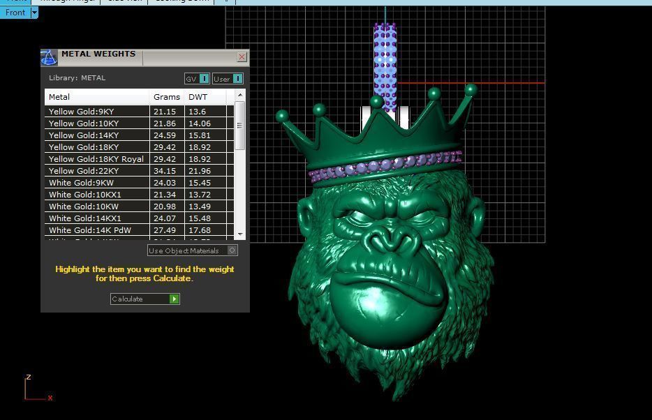Gorilla Pendant 3D print model_3