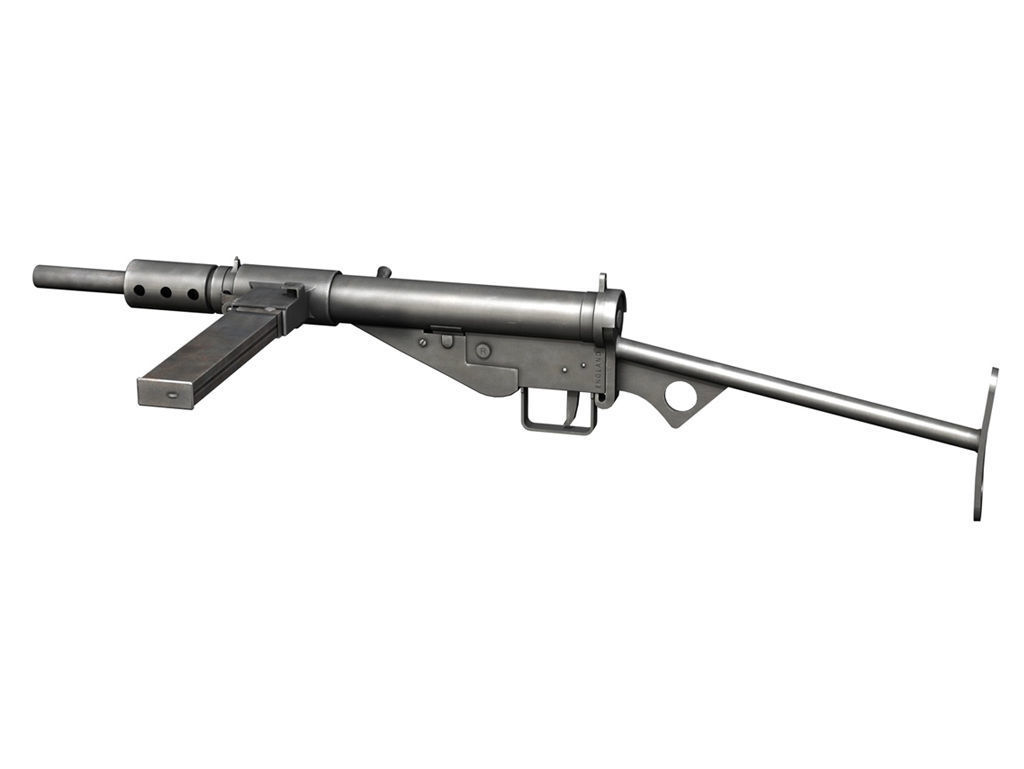 Sten MK II Submachine Gun 3D model_2