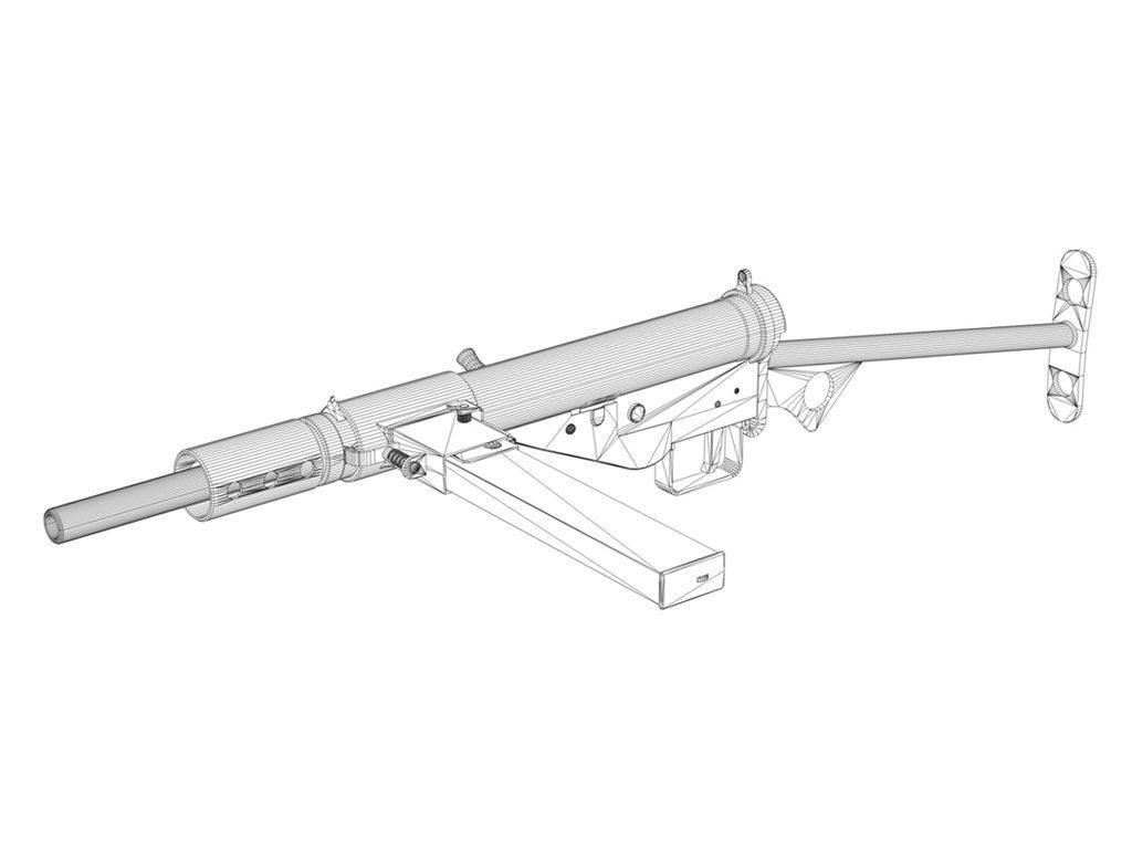 Sten MK II Submachine Gun 3D model_12