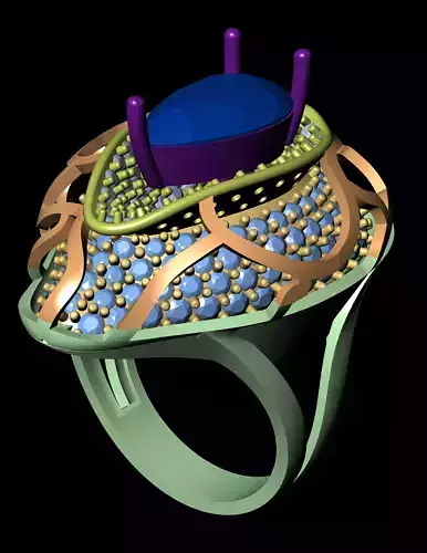 Women Cocktail Ring 3D print model