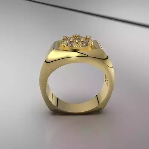 circular ring with stones 3D print model