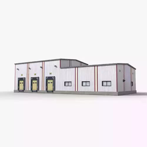 Factory x1 Low-poly 3D model