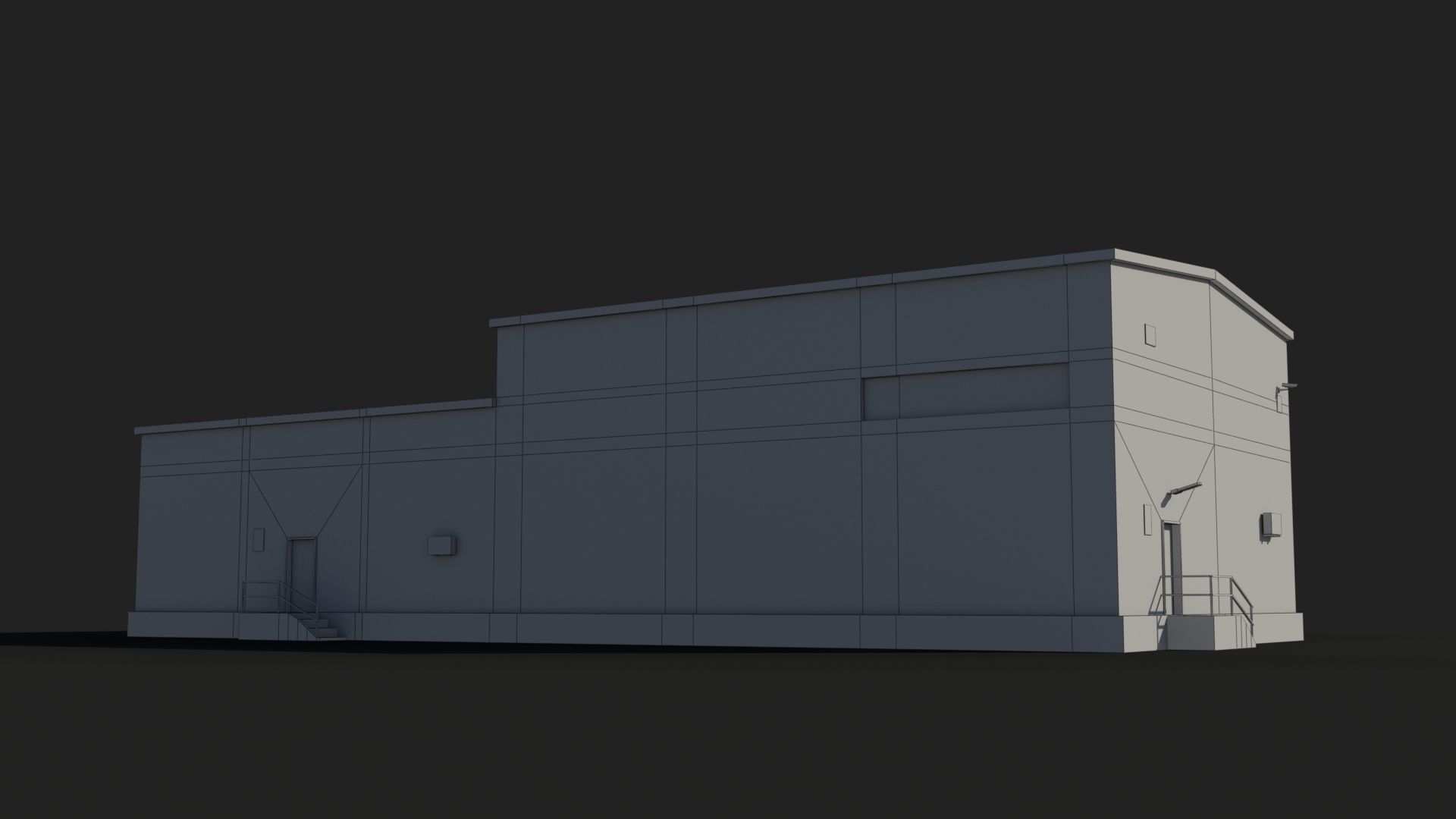 Factory x1 Low-poly 3D model_9