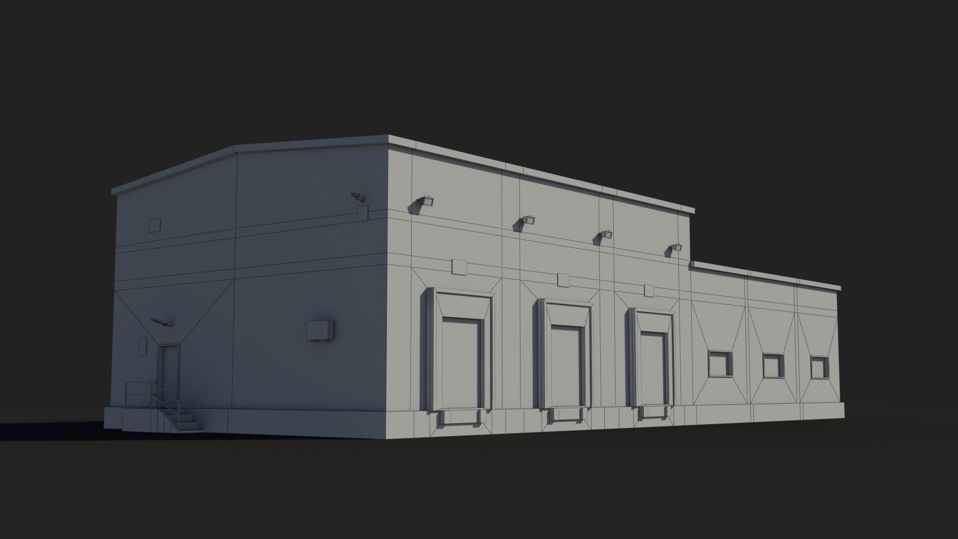 Factory x1 Low-poly 3D model_7