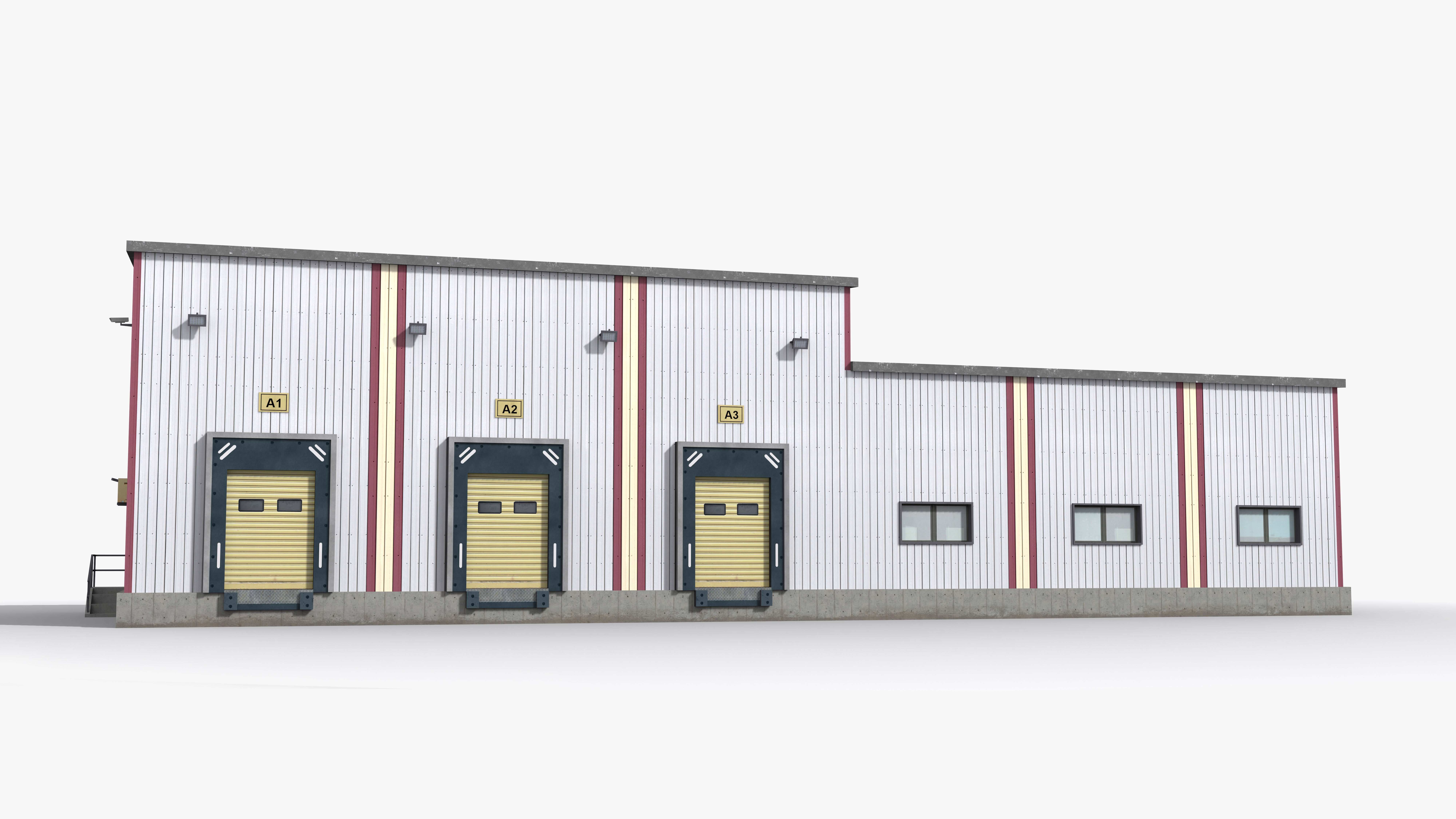 Factory x1 Low-poly 3D model_1