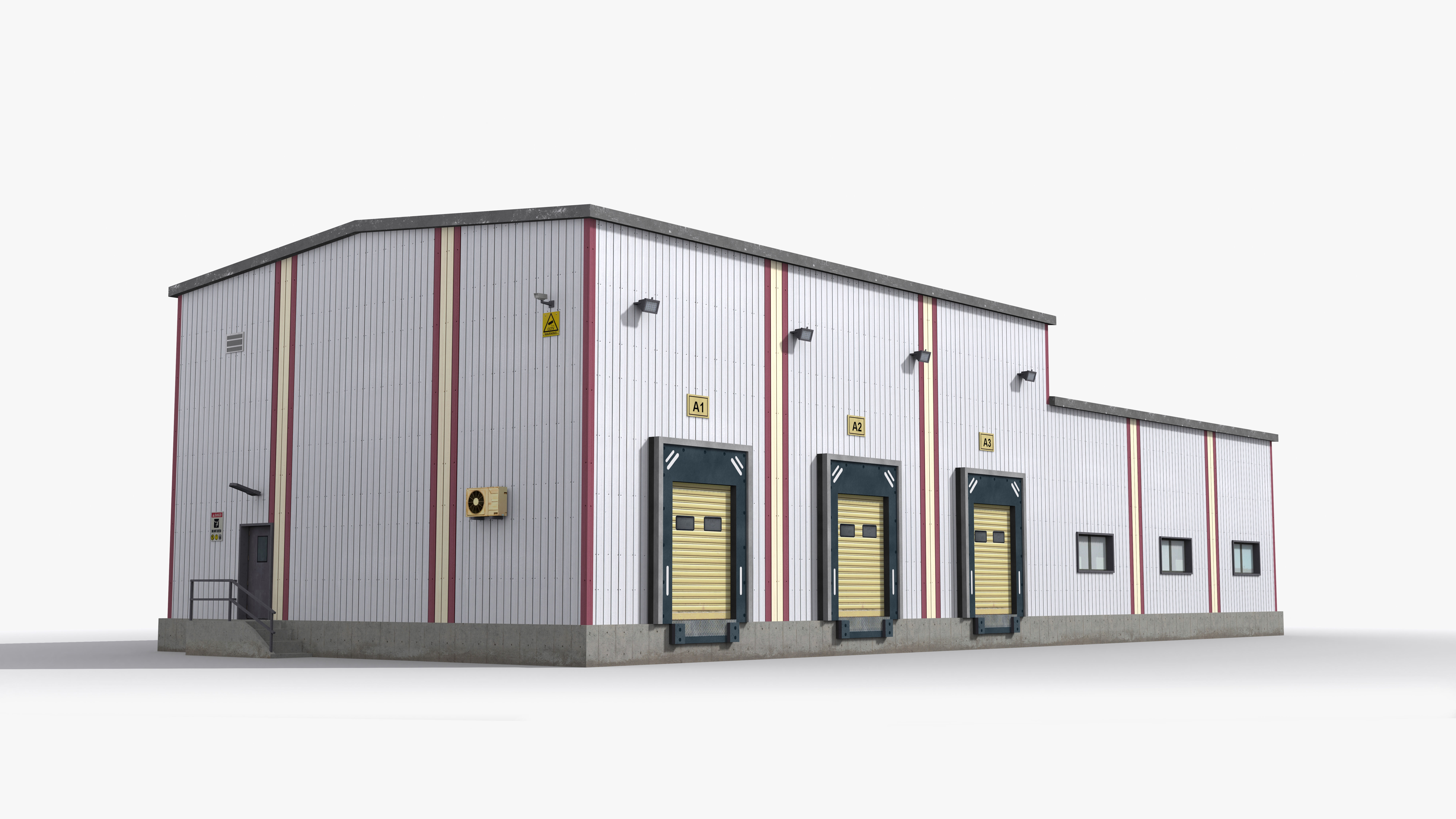 Factory x1 Low-poly 3D model_2