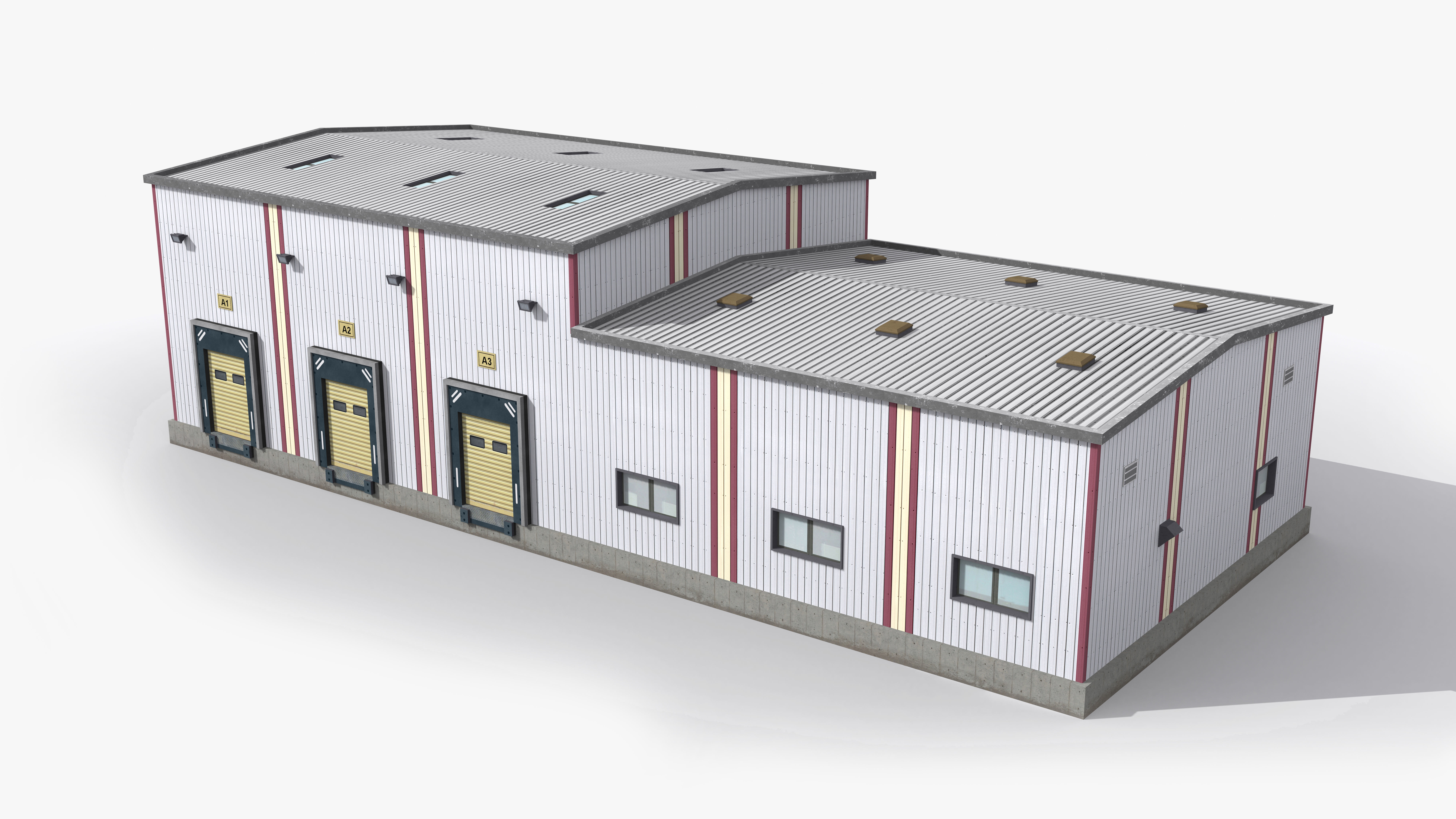 Factory x1 Low-poly 3D model_3