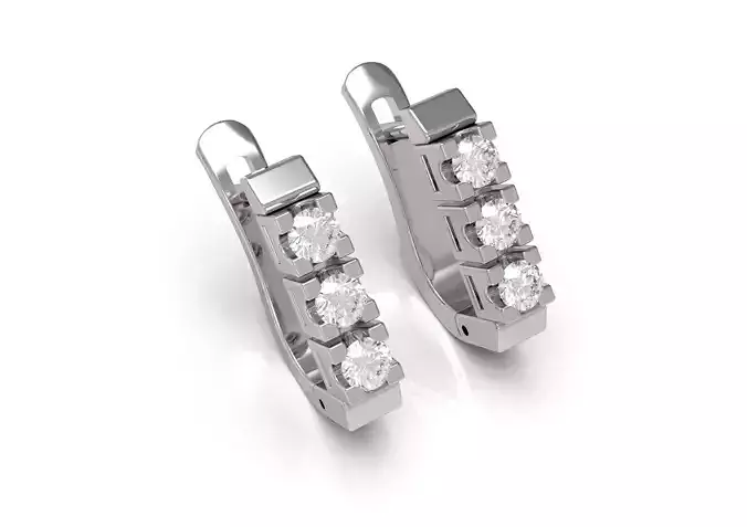 37 Earrings with three Stone