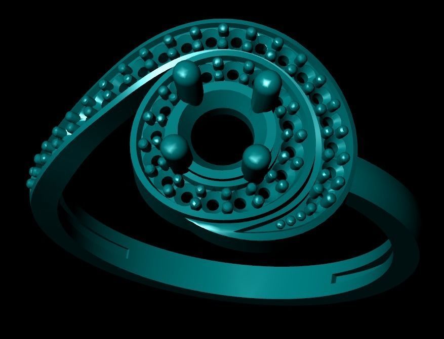 Wedding Engagement Women Ring 3D print model 3D print mode 3D print model_2