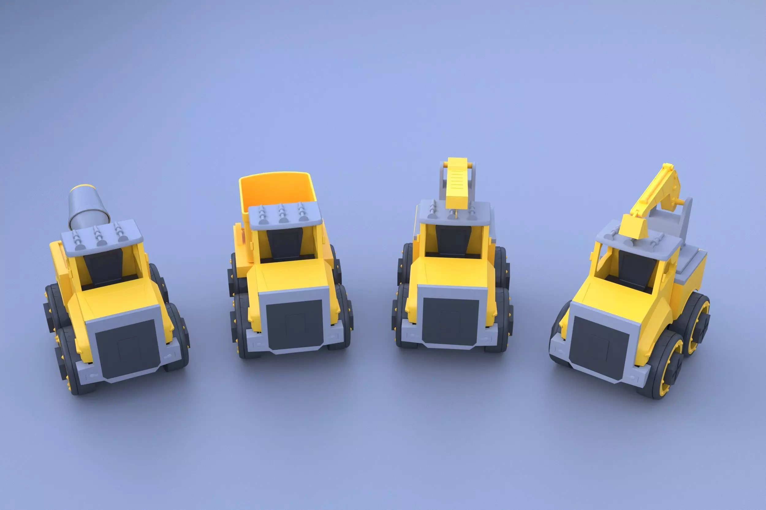 construction truck toys Free 3D model