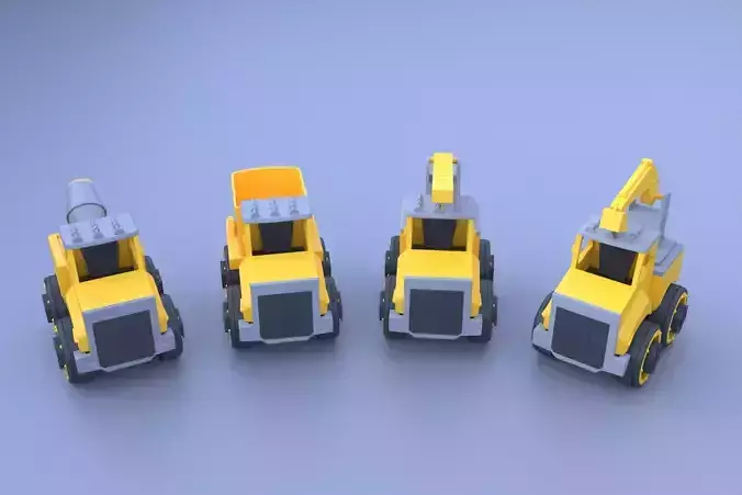 construction truck toys Free 3D model