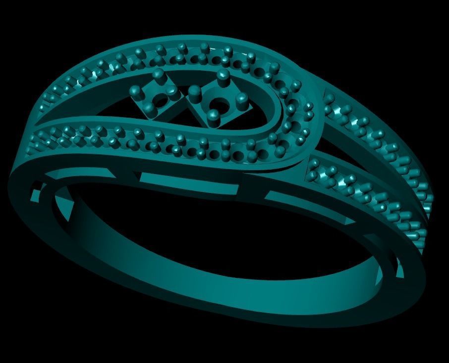 Wedding Engagement Women Ring 3D print model 3D print mode 3D print model_2
