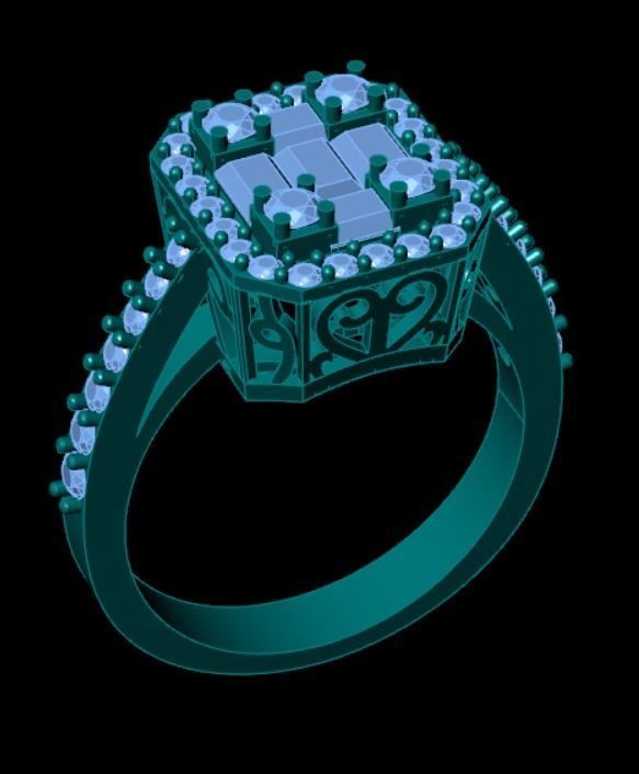 Wedding Engagement Women Ring 3D print model 3D print mode 3D print model_1