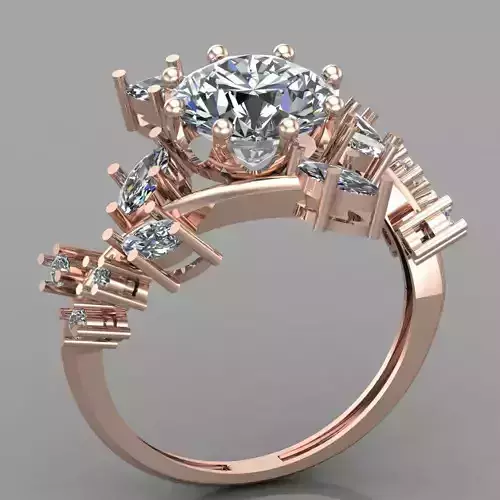 Wedding Engagement Women Ring 3D print model 3D print mode 3D print model