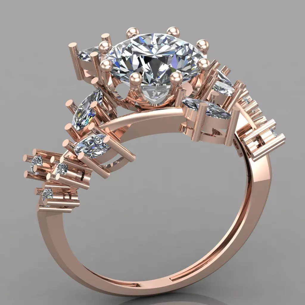 Wedding Engagement Women Ring 3D print model 3D print mode 3D print model_0