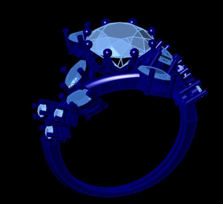 Wedding Engagement Women Ring 3D print model 3D print mode 3D print model_1