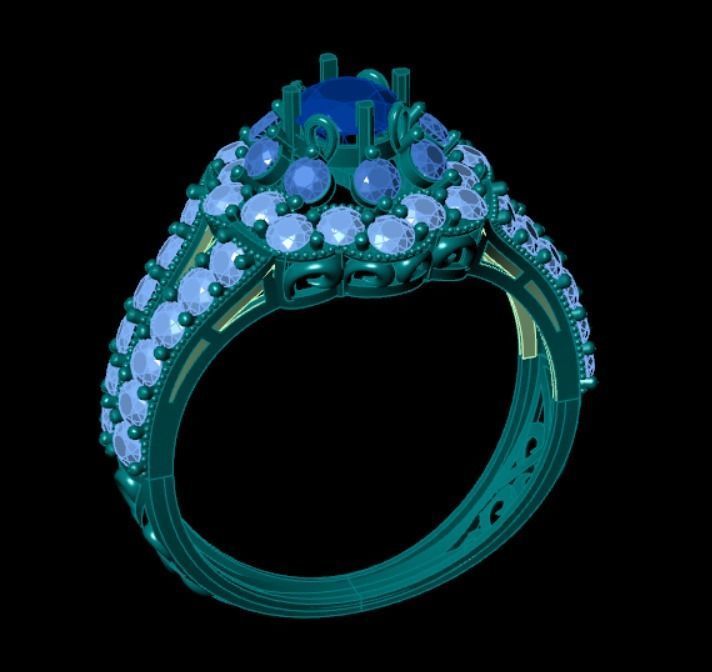 Wedding Engagement Women Ring 3D print model 3D print mode 3D print model_1