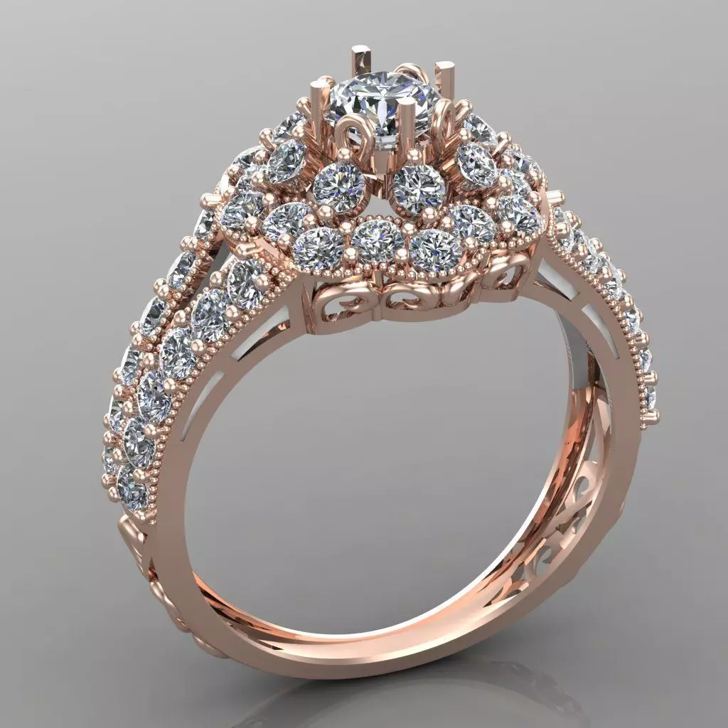 Wedding Engagement Women Ring 3D print model 3D print mode 3D print model_0