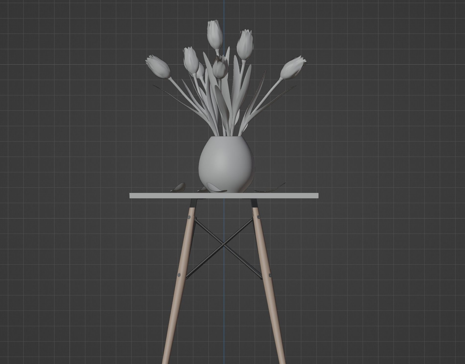 Tulips vase Low-poly 3D model_4