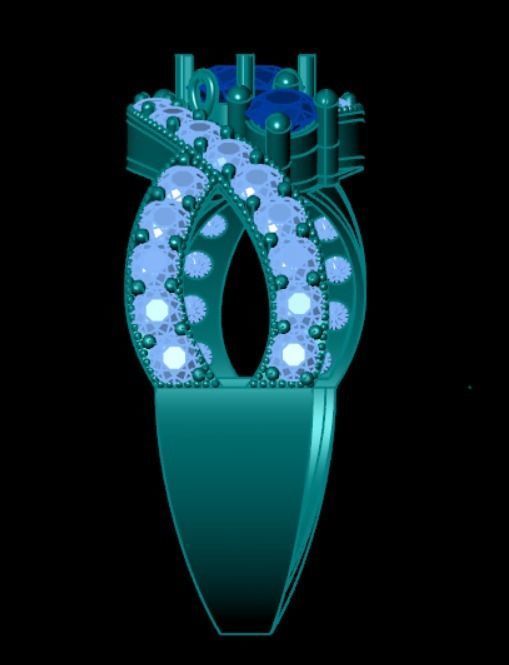 Wedding Engagement Women Ring 3D print model 3D print mode 3D print model_5