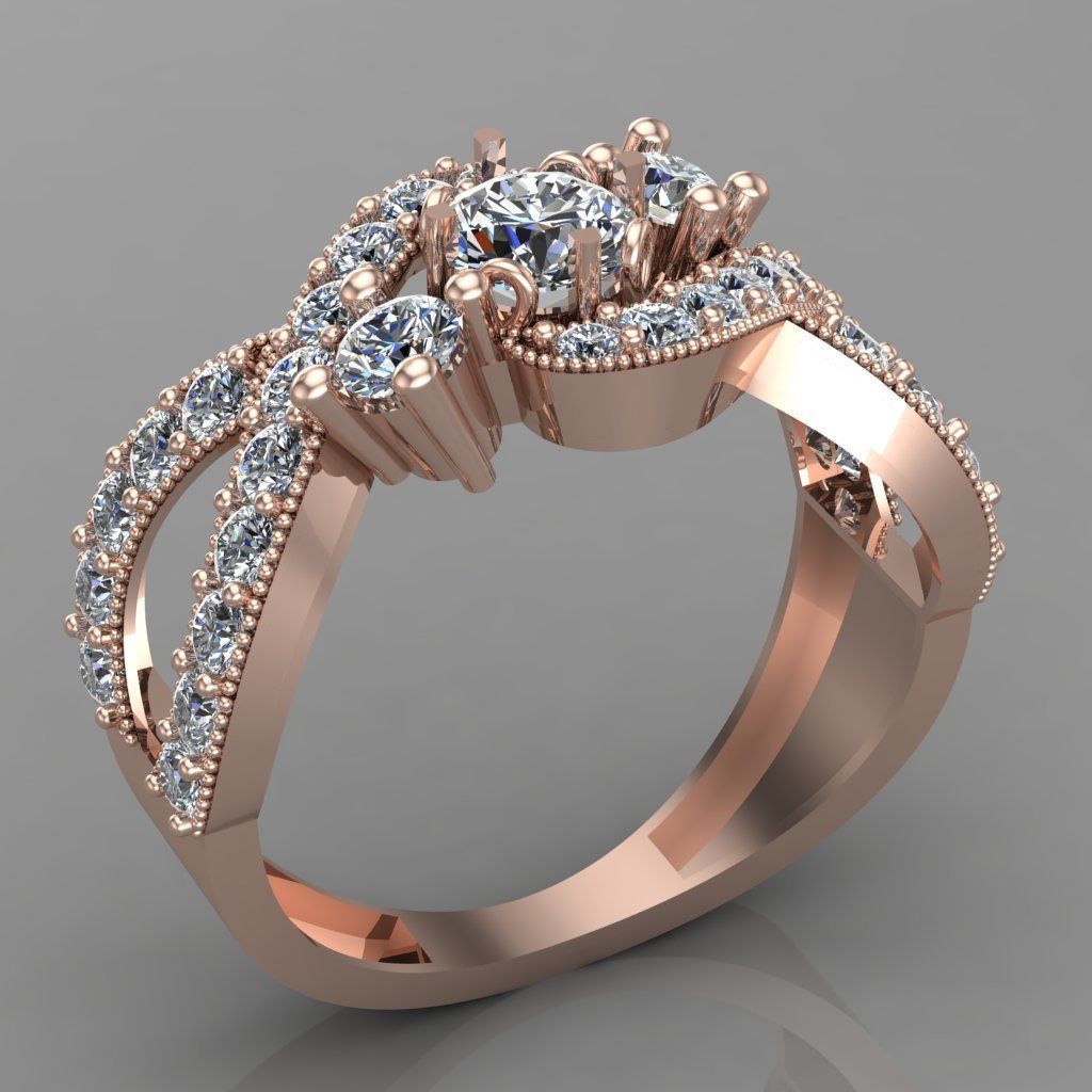 Wedding Engagement Women Ring 3D print model 3D print mode 3D print model_1