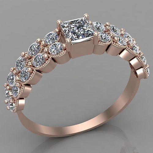 Wedding Engagement Women Ring 3D print model 3D print mode 3D print model