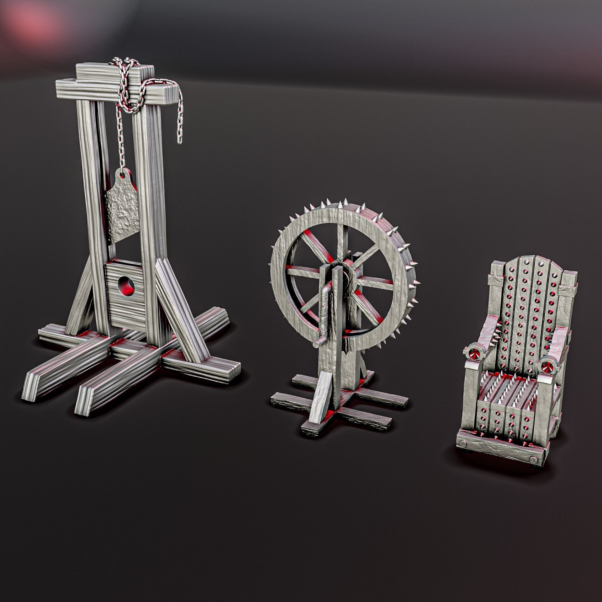 MEDIEVAL TORTURE DIORAMA PACK 3D print model_2
