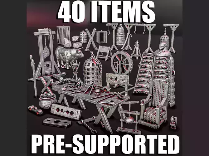 MEDIEVAL TORTURE DIORAMA PACK 3D print model
