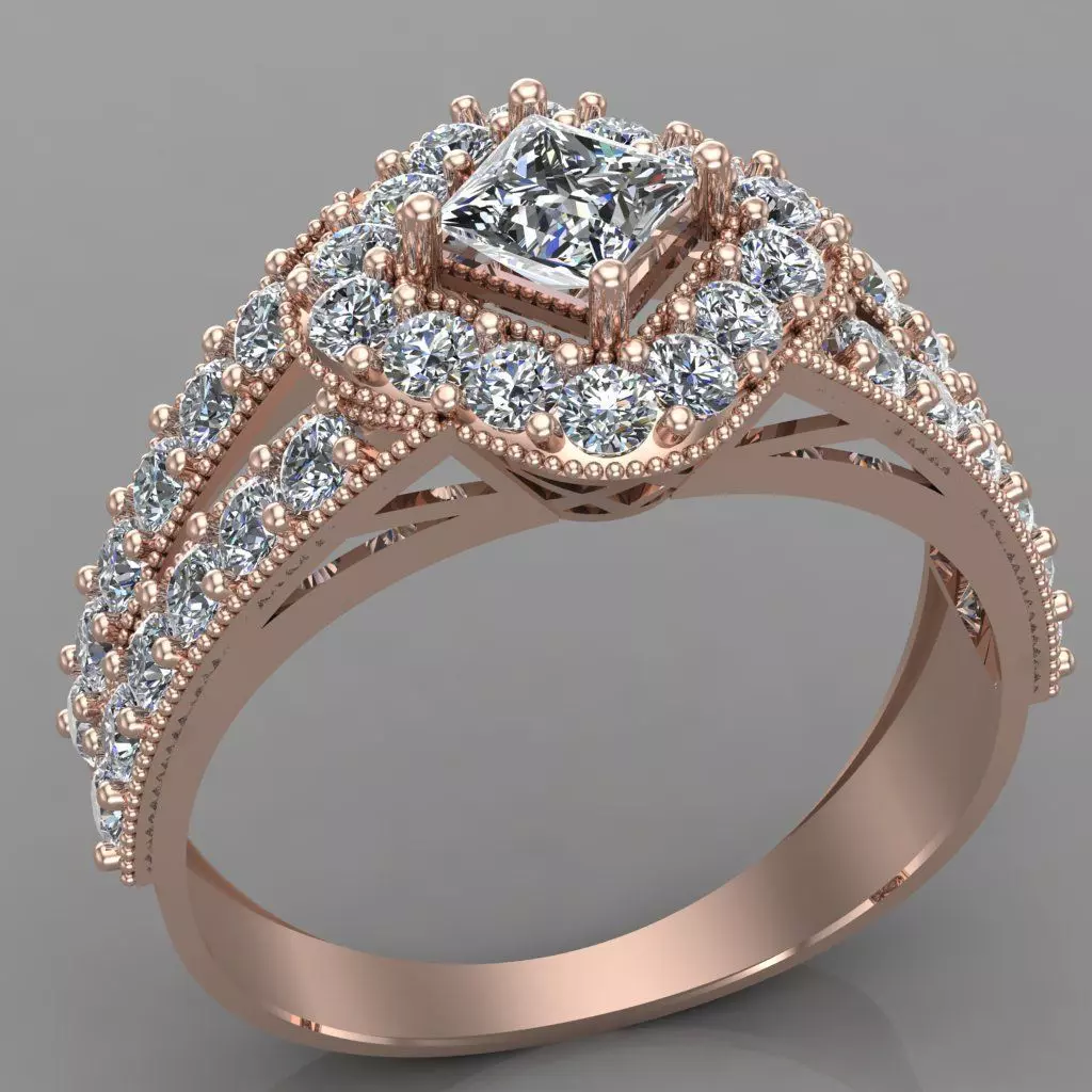 Wedding Engagement Women Ring 3D print model 3D print mode 3D print model_0