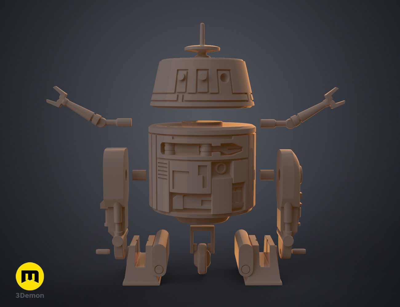 C1-10P Chopper Droid - Star Wars 3D print model_17