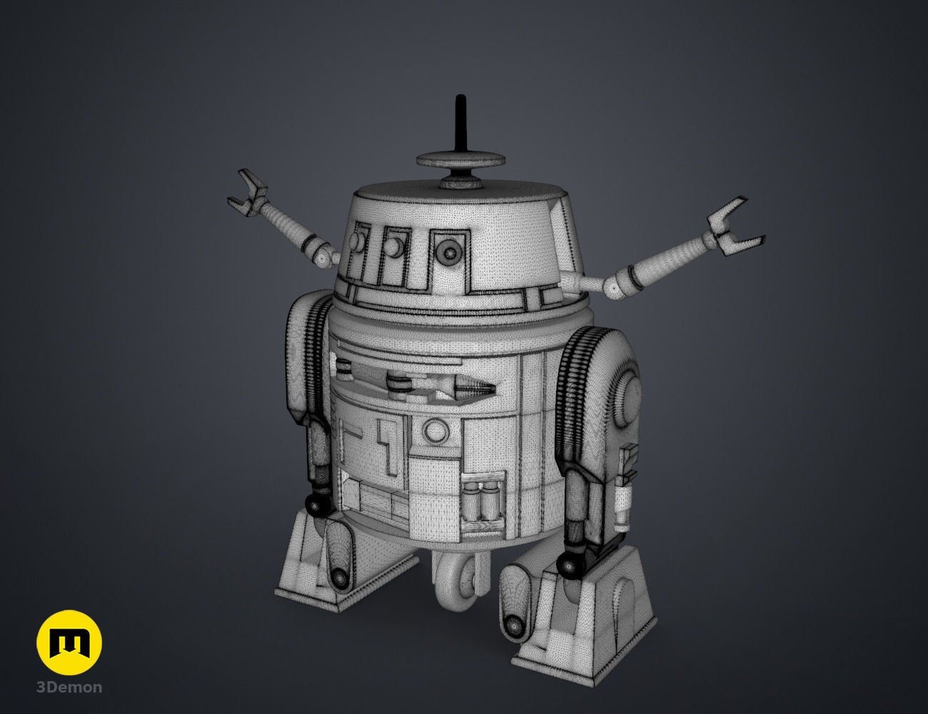 C1-10P Chopper Droid - Star Wars 3D print model_10
