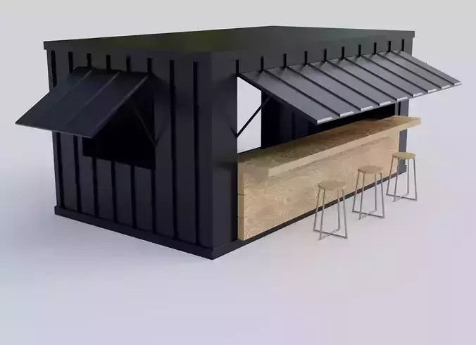Container coffee shop Low-poly 3D model