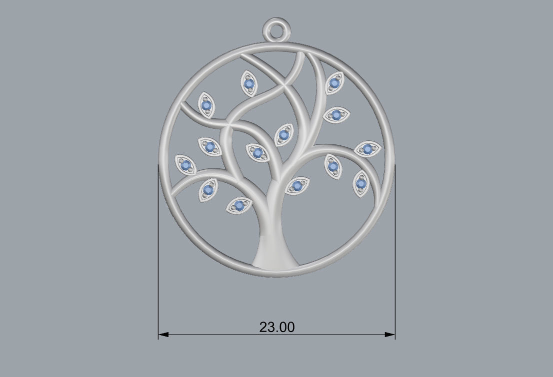Tree of life pendant  3D print model_3