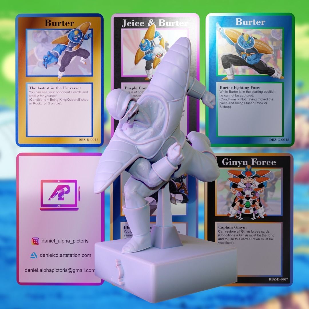Burter from Dragon Ball Z - Chess Pack 3D print model_3