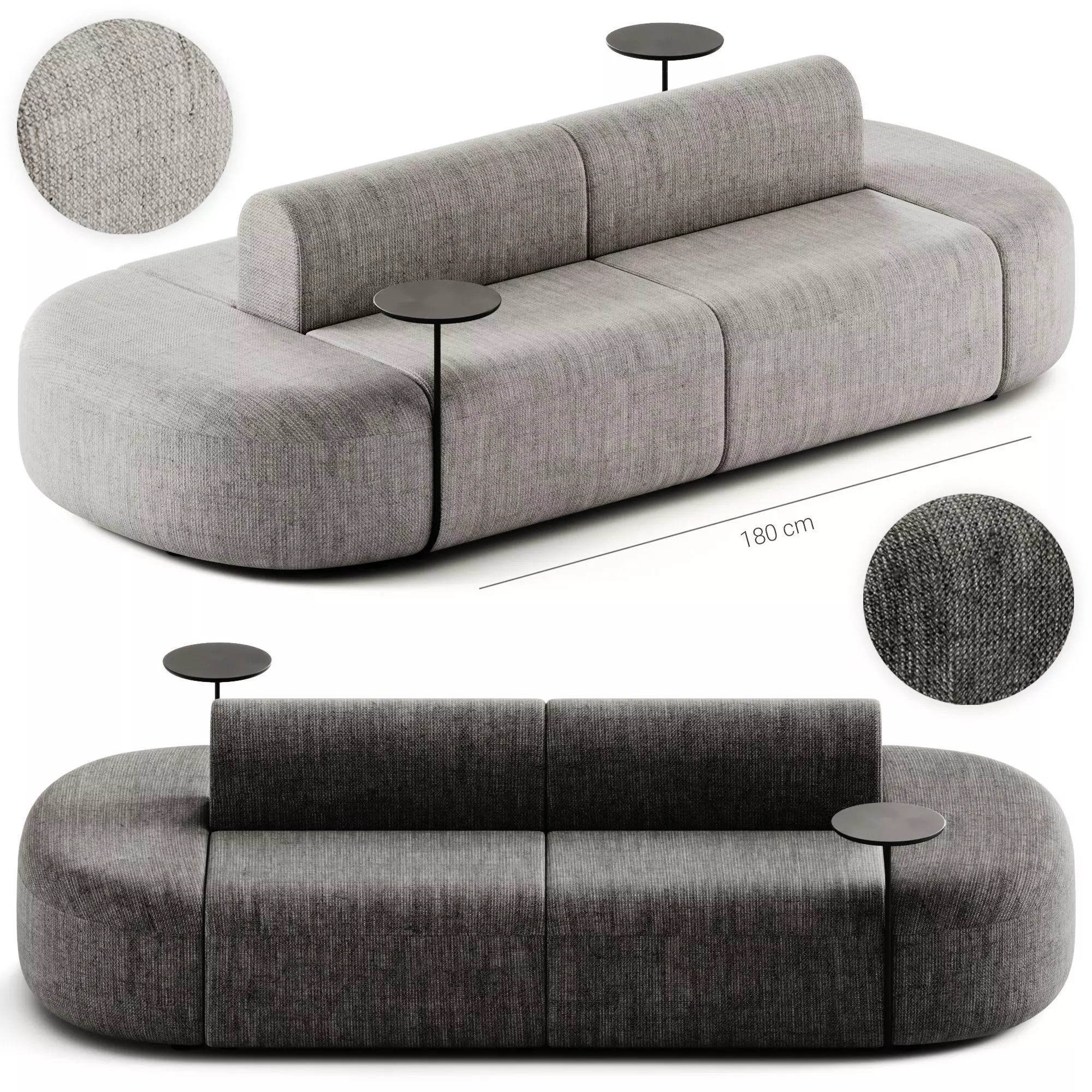 ARTIKO Sectional modular fabric sofa AT 10 by MDD 3D model_0