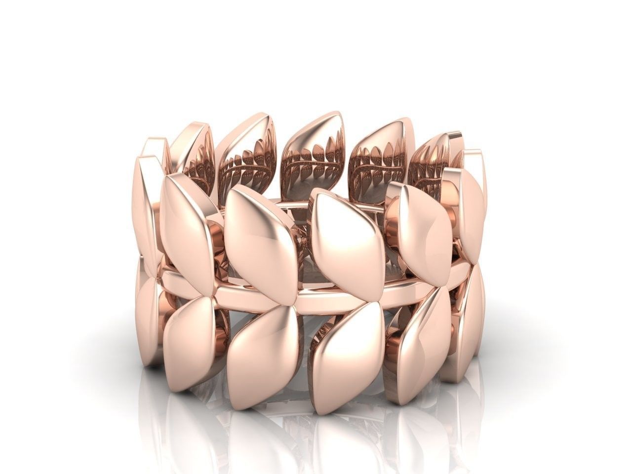 Laurel ring 3D print model_6