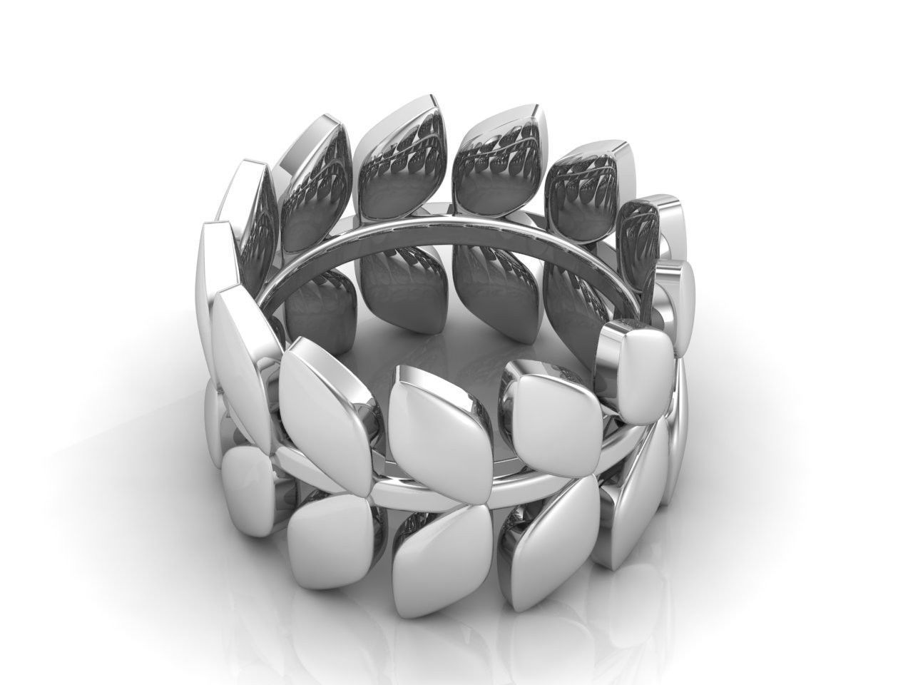Laurel ring 3D print model_5