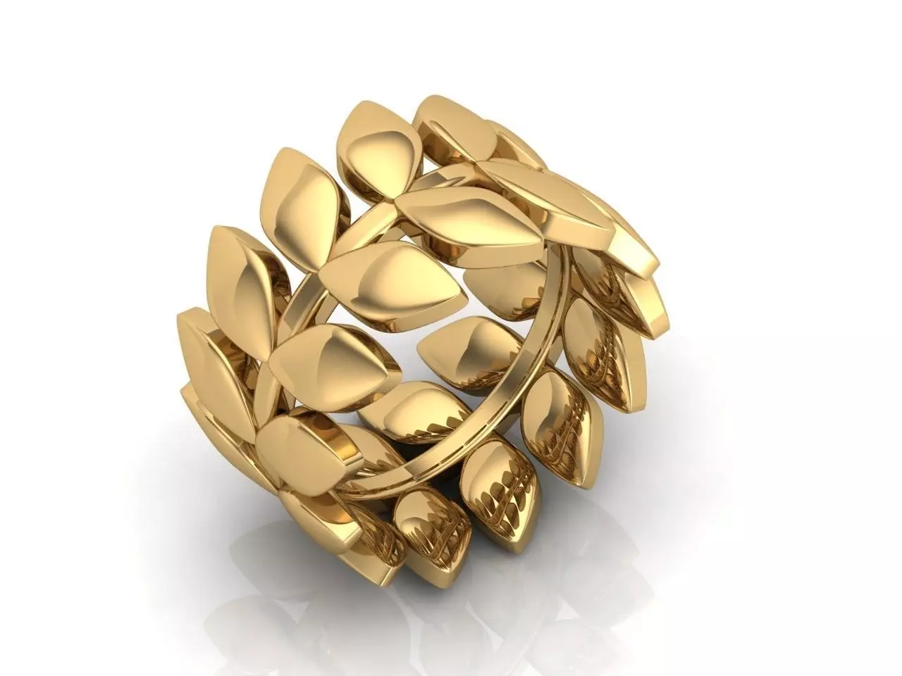Laurel ring 3D print model_0