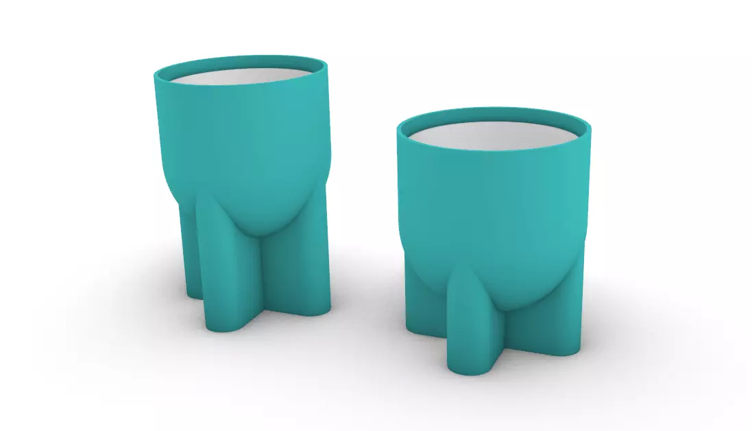 potted succulent and plants 3D print model_0