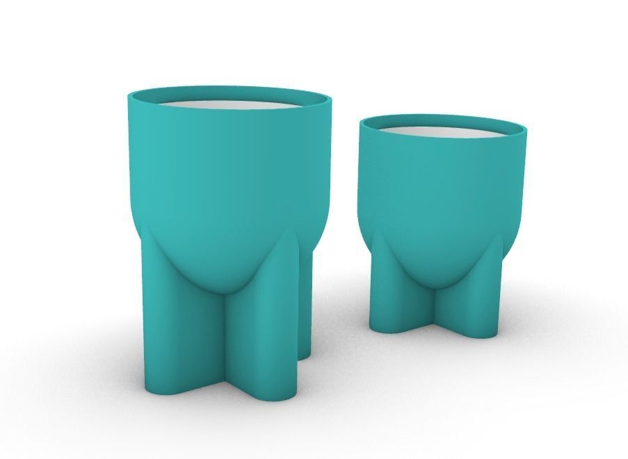 potted succulent and plants 3D print model_1