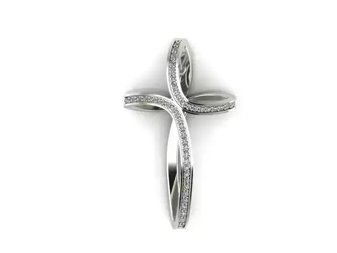 Cross Pendant with diamonds