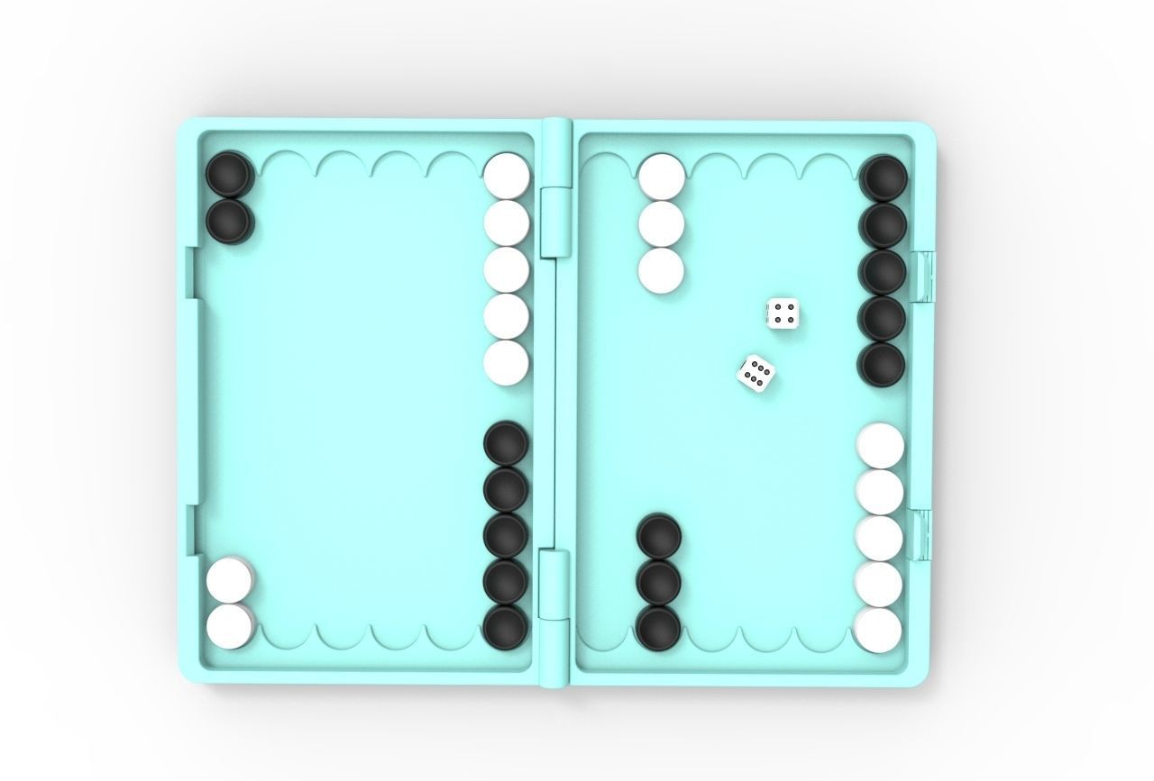 backgammon 3D print model_1