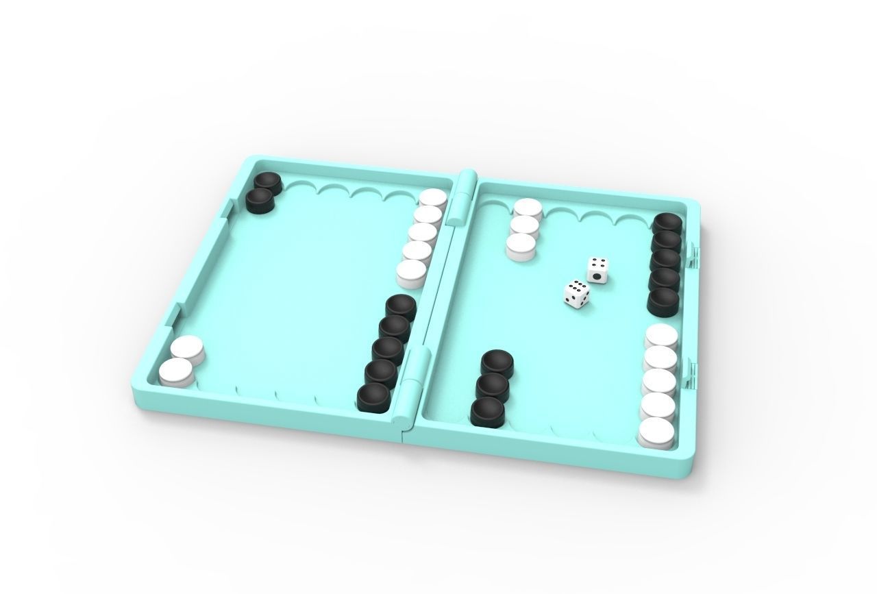 backgammon 3D print model_2