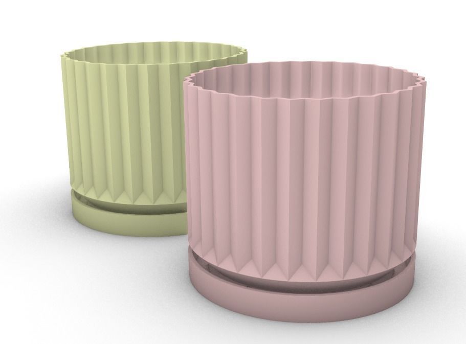 potted succulent and plants 3D print model_1