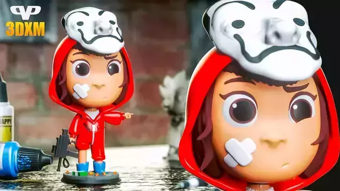 Tokyo Chibi Money Heist STL for 3D Printing ChibiSTL 3DXM