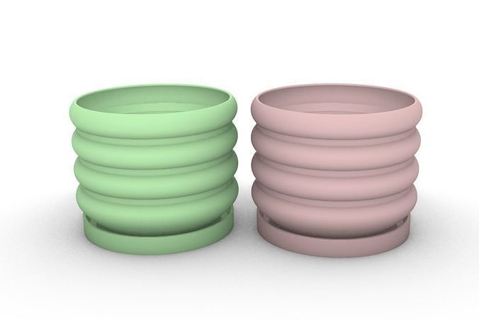 potted succulent and plants 3D print model