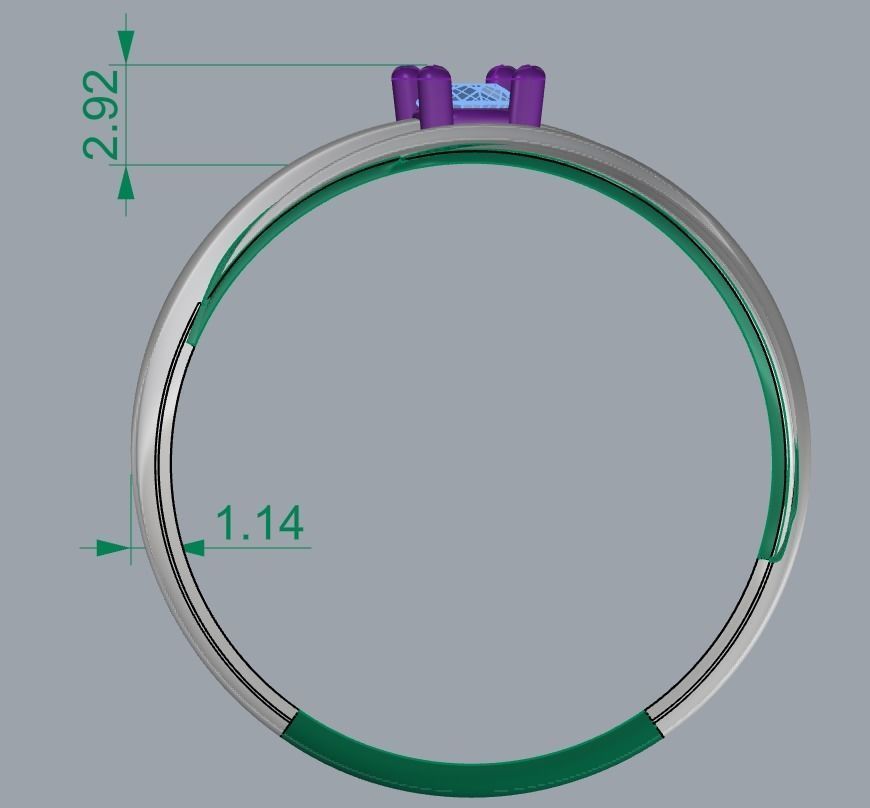 SINGLE STONE RING-RT17 3D print model_4